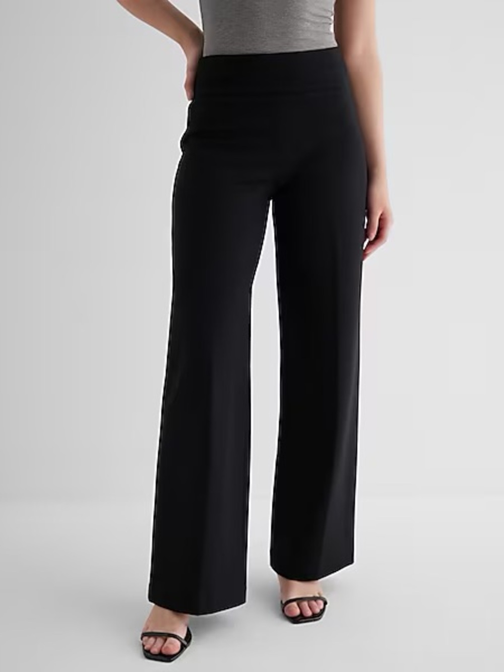 EXPRESS Columnist Straight Leg High-Waist Pants - Black XS